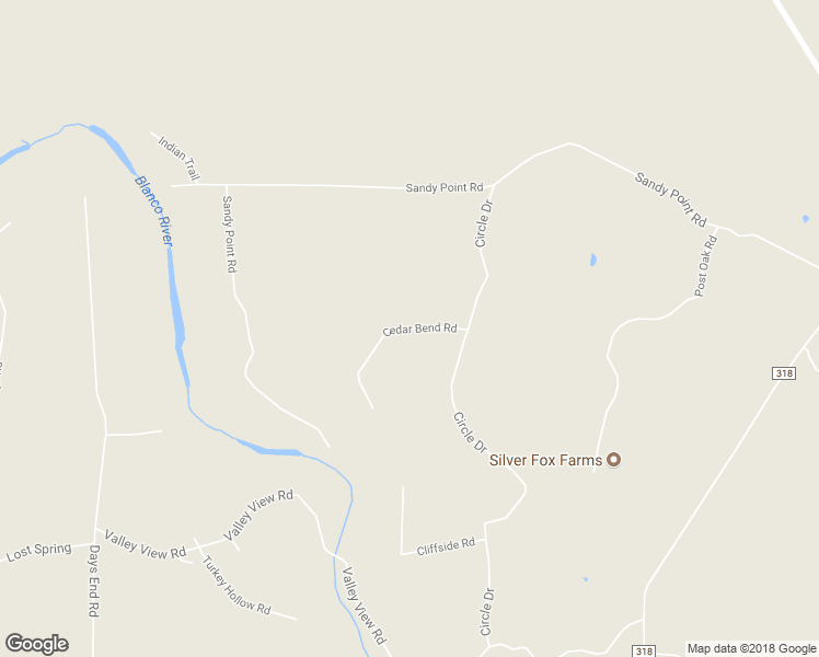 map of restaurants, bars, coffee shops, grocery stores, and more near 120 Cedar Bend Road in Wimberley