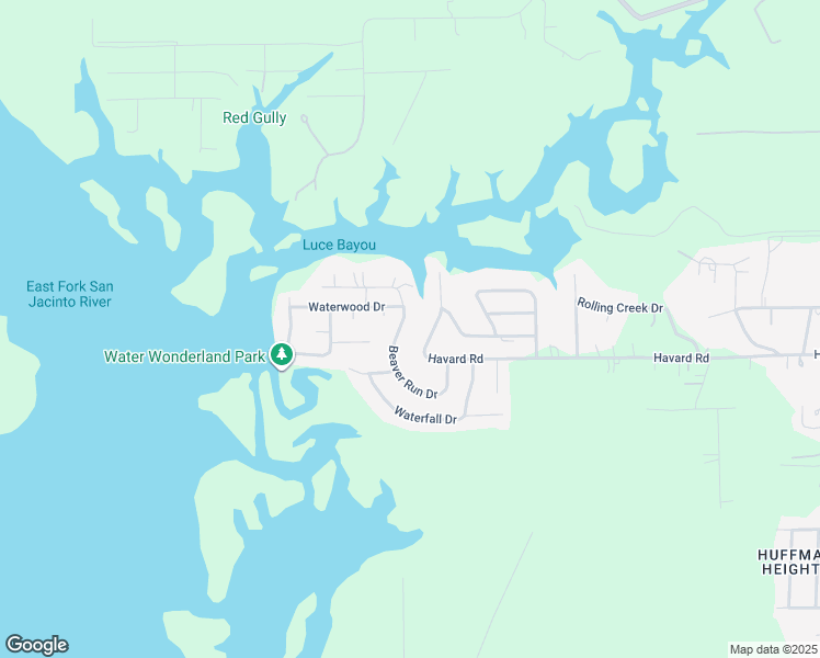 map of restaurants, bars, coffee shops, grocery stores, and more near 25738 Beaver Run Drive in Huffman