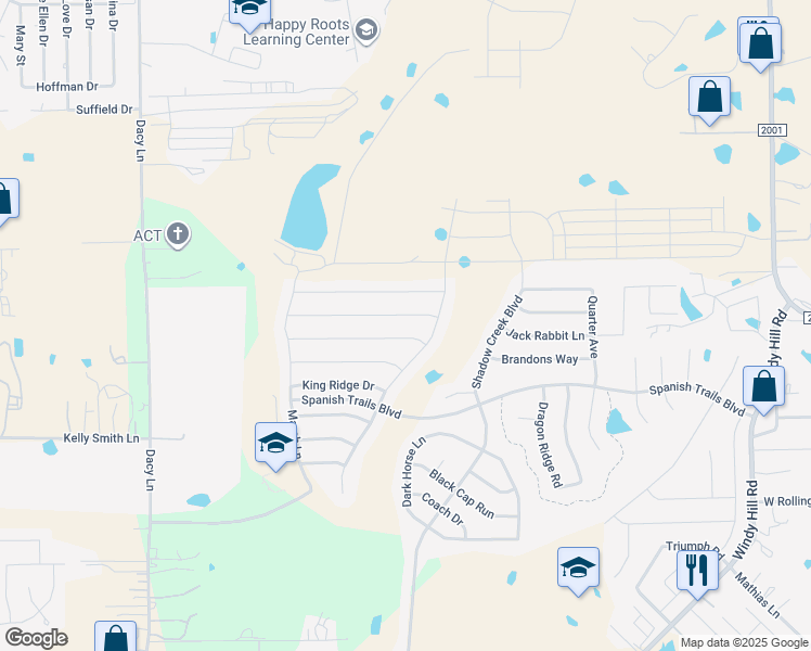 map of restaurants, bars, coffee shops, grocery stores, and more near 385 Wapiti Road in Buda