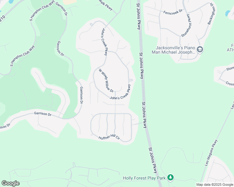 map of restaurants, bars, coffee shops, grocery stores, and more near 1573 East Windy Willow Drive in Saint Augustine
