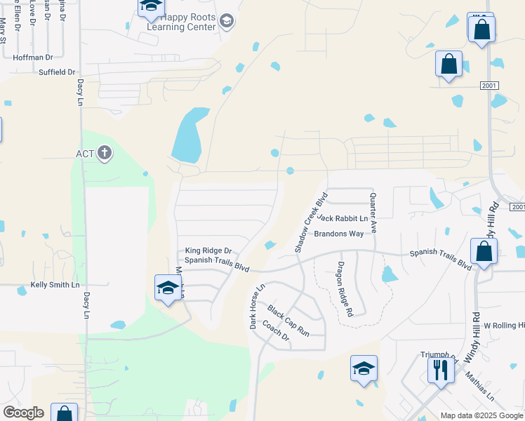 map of restaurants, bars, coffee shops, grocery stores, and more near 385 Wapiti Road in Buda
