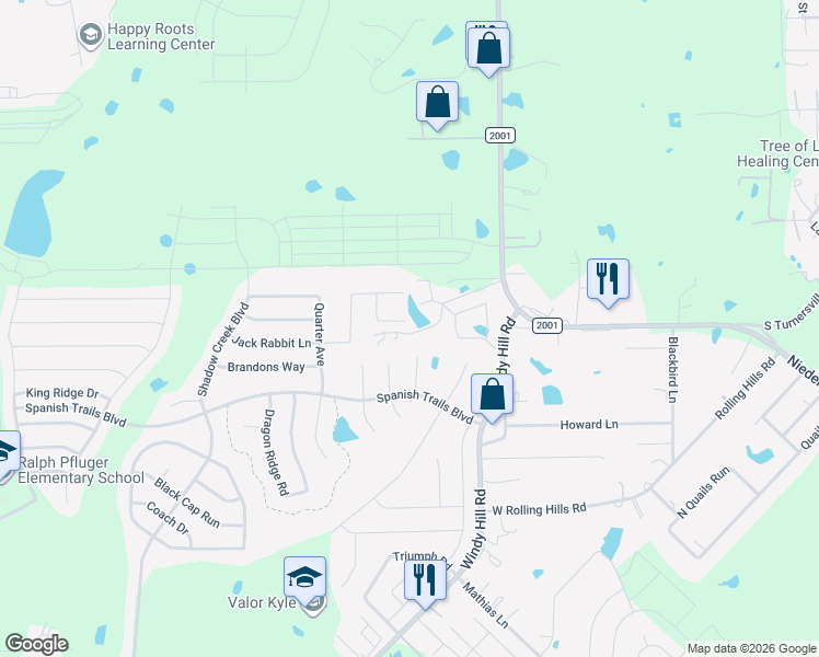 map of restaurants, bars, coffee shops, grocery stores, and more near 211 Samuel Drive in Buda