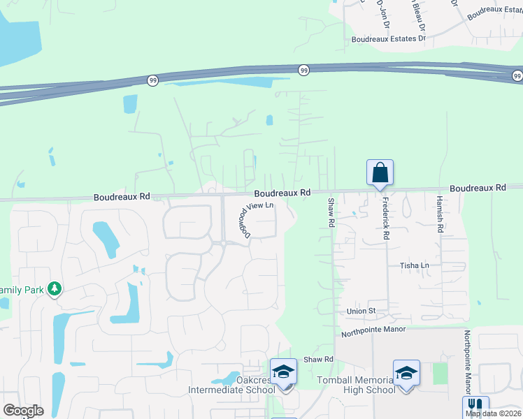 map of restaurants, bars, coffee shops, grocery stores, and more near 14915 Dogwood View Lane in Cypress