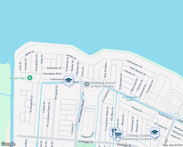 map of restaurants, bars, coffee shops, grocery stores, and more near 4417 Rue Pl Pontchartrain in Kenner