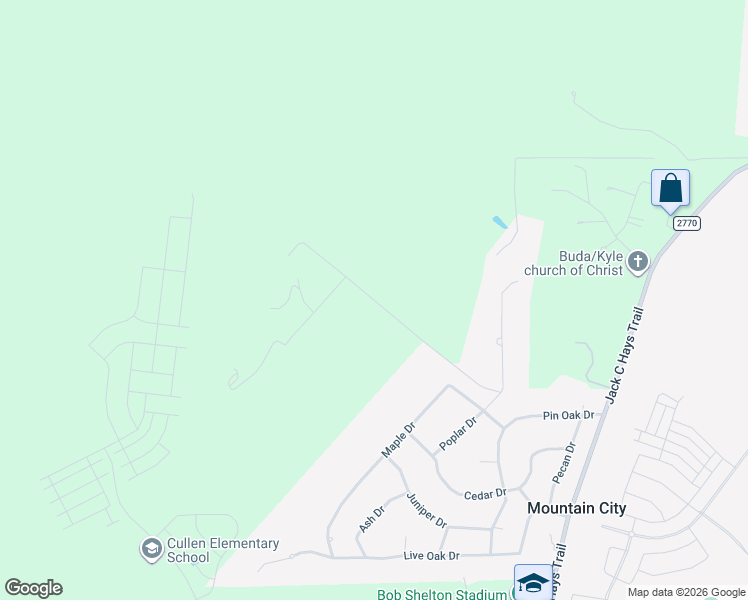 map of restaurants, bars, coffee shops, grocery stores, and more near Indian Creek Road in Buda