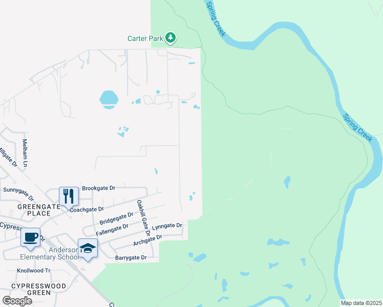 map of restaurants, bars, coffee shops, grocery stores, and more near 7515 Treaschwig Road in Spring