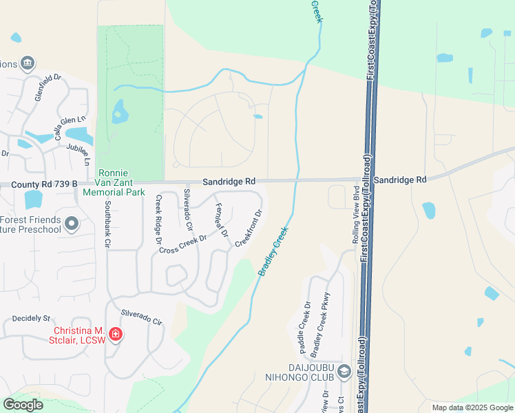 map of restaurants, bars, coffee shops, grocery stores, and more near 2442 Creekfront Drive in Green Cove Springs