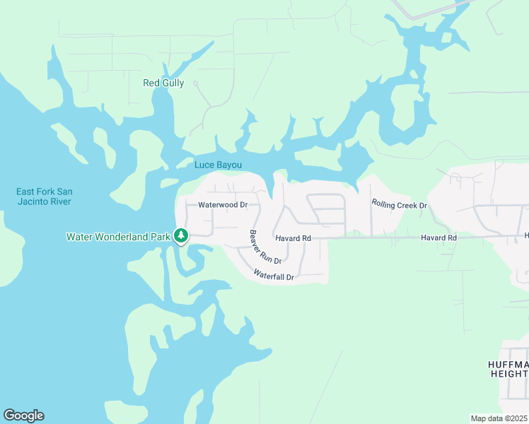 map of restaurants, bars, coffee shops, grocery stores, and more near 25738 Beaver Run Drive in Huffman