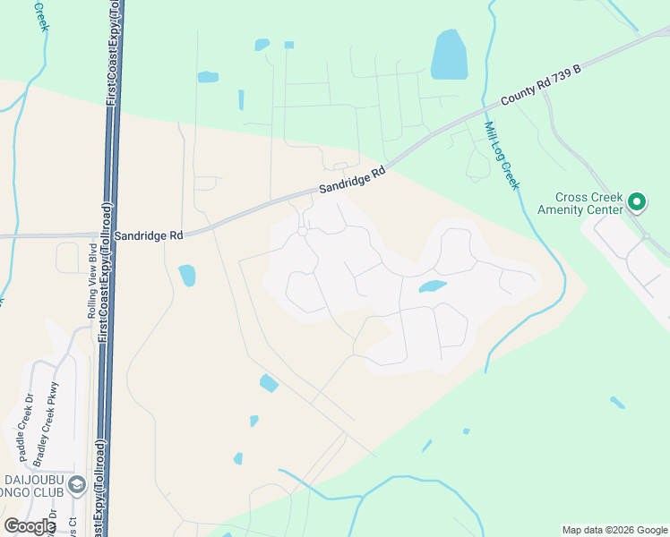 map of restaurants, bars, coffee shops, grocery stores, and more near 2429 Sandridge Road in Green Cove Springs