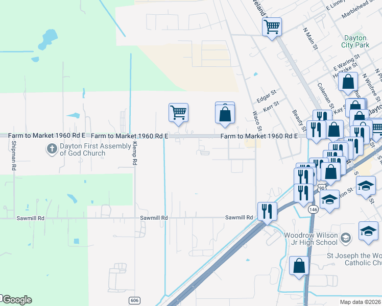 map of restaurants, bars, coffee shops, grocery stores, and more near 1451 West Clayton Street in Dayton