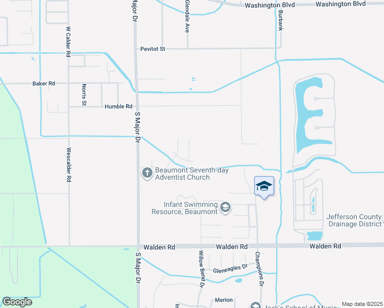 map of restaurants, bars, coffee shops, grocery stores, and more near 2965 Bonney Briar Place in Beaumont