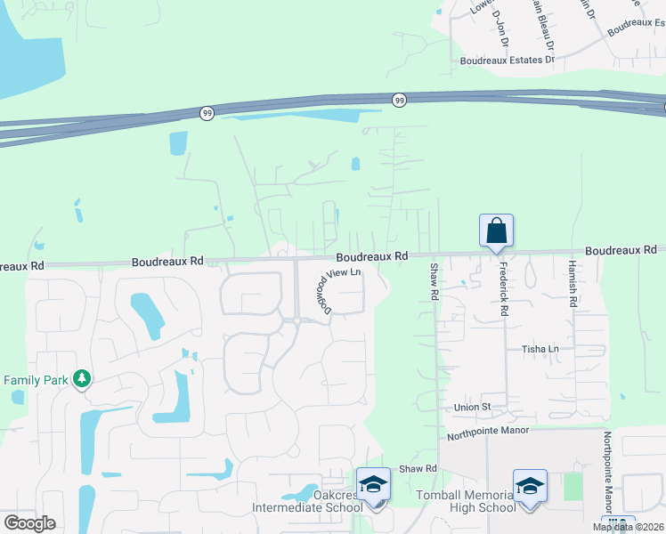 map of restaurants, bars, coffee shops, grocery stores, and more near 14915 Dogwood View Lane in Cypress