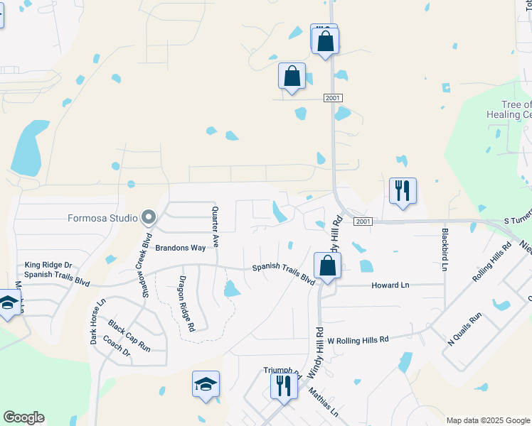 map of restaurants, bars, coffee shops, grocery stores, and more near 211 Samuel Drive in Buda