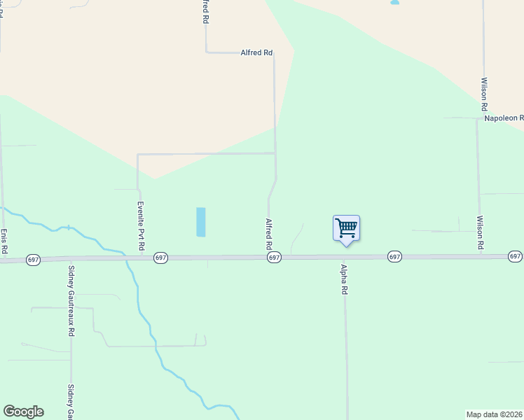 map of restaurants, bars, coffee shops, grocery stores, and more near 7308 Alfred Road in Maurice