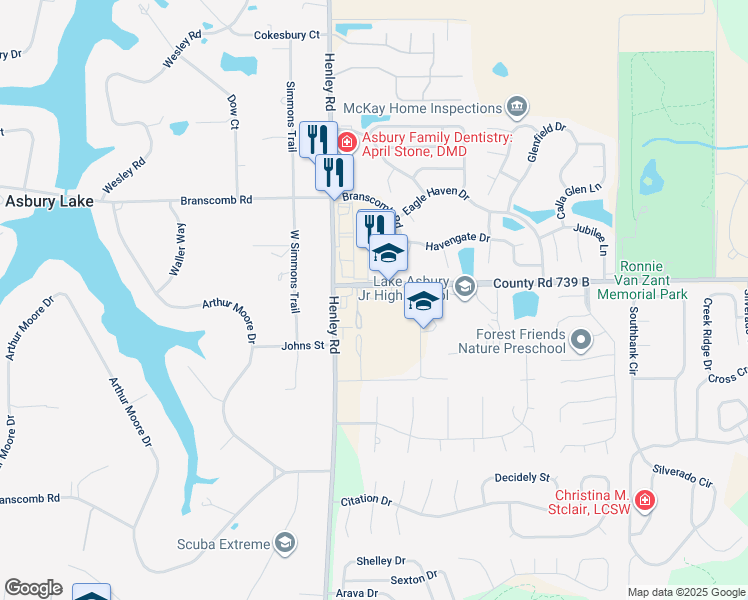 map of restaurants, bars, coffee shops, grocery stores, and more near 2901 Sandridge Road in Green Cove Springs