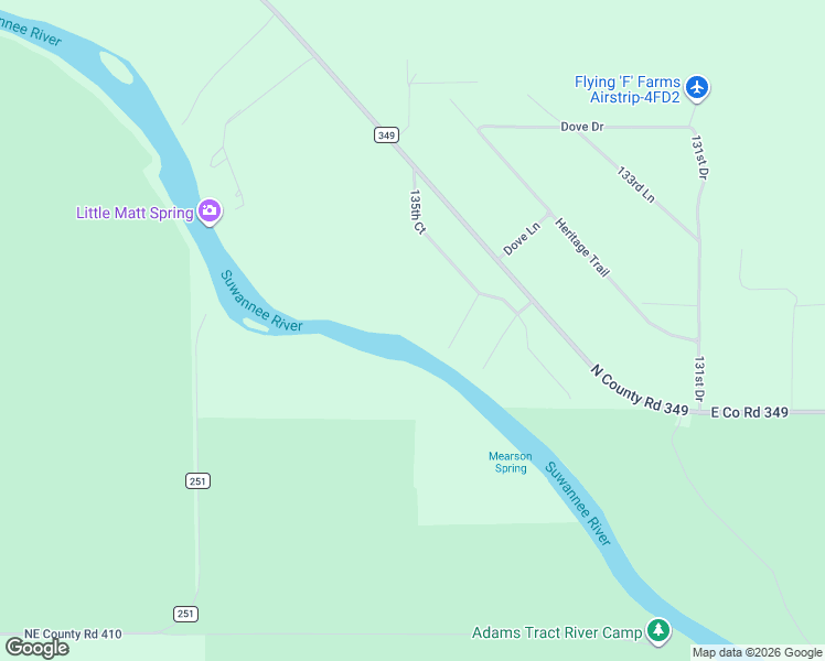 map of restaurants, bars, coffee shops, grocery stores, and more near 22215 135th Court in Suwannee
