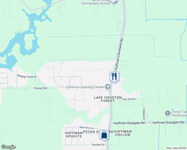 map of restaurants, bars, coffee shops, grocery stores, and more near 1407 Havard Road in Huffman
