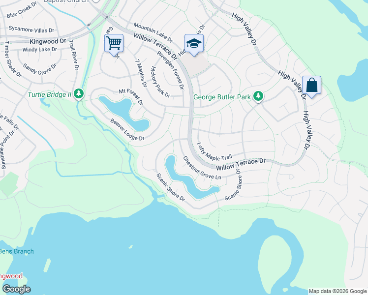 map of restaurants, bars, coffee shops, grocery stores, and more near 1710 Chestnut Grove Lane in Houston