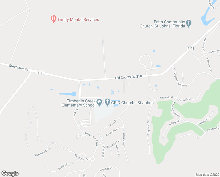map of restaurants, bars, coffee shops, grocery stores, and more near 3915 County Road 210 in Jacksonville
