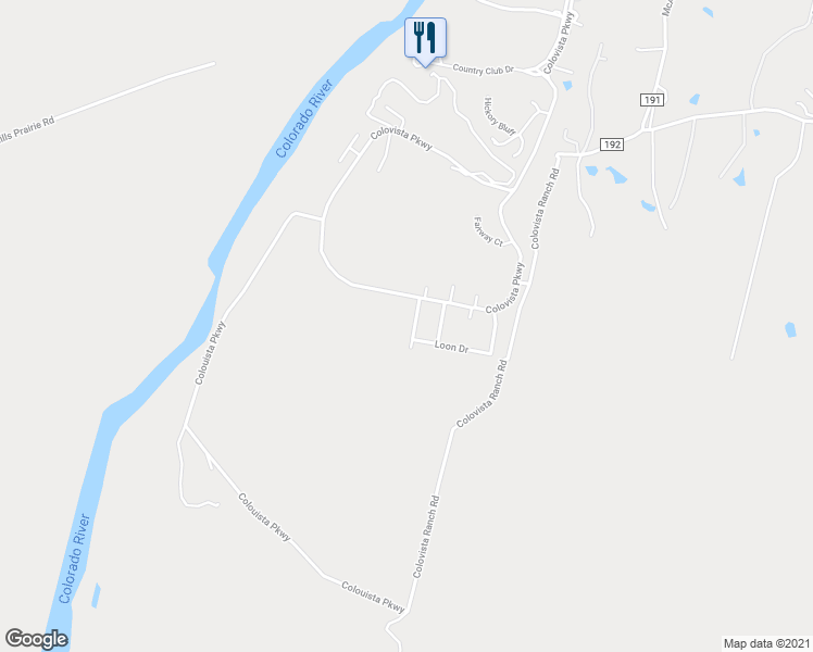 map of restaurants, bars, coffee shops, grocery stores, and more near 112 Sandpiper Drive in Bastrop