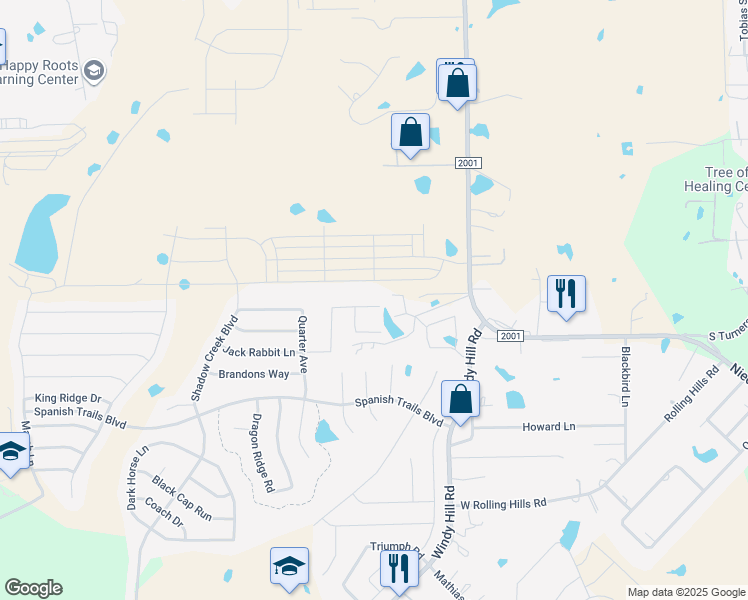 map of restaurants, bars, coffee shops, grocery stores, and more near 611 Jack Rabbit Lane in Buda