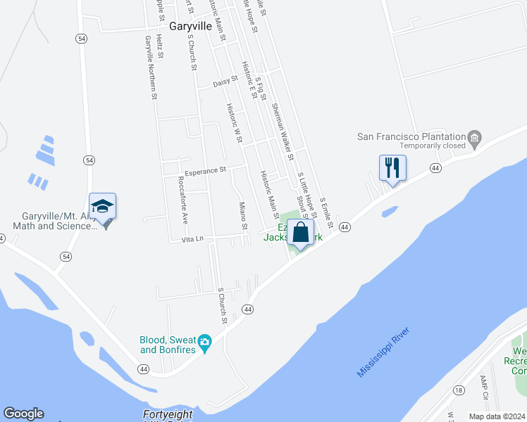 map of restaurants, bars, coffee shops, grocery stores, and more near 158 Historic West Street in Reserve