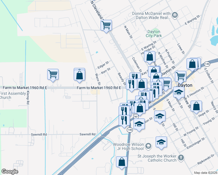 map of restaurants, bars, coffee shops, grocery stores, and more near 772 West Clayton Street in Dayton