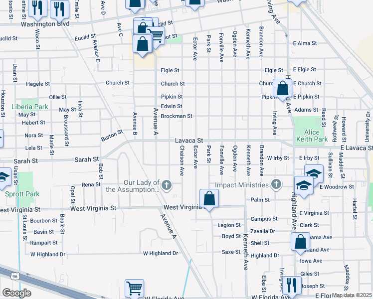 map of restaurants, bars, coffee shops, grocery stores, and more near 4175 Chaison Avenue in Beaumont