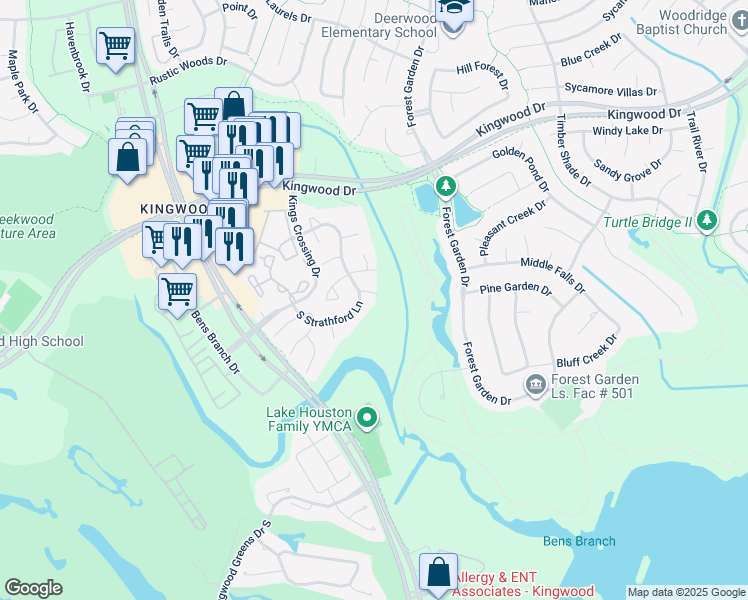 map of restaurants, bars, coffee shops, grocery stores, and more near 4610 Millingham Court in Houston
