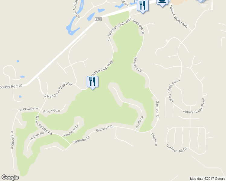 map of restaurants, bars, coffee shops, grocery stores, and more near 1701 Austin Lane in St. Augustine
