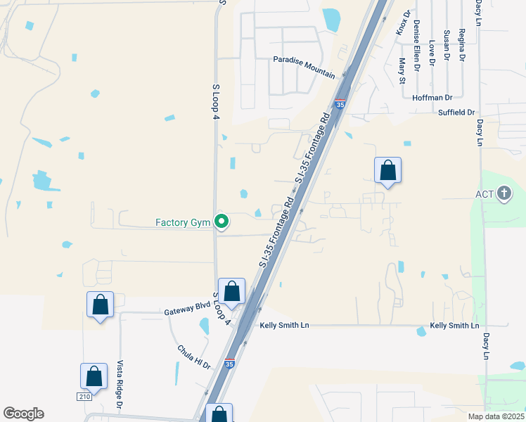 map of restaurants, bars, coffee shops, grocery stores, and more near 170 Interstate Drive in Buda