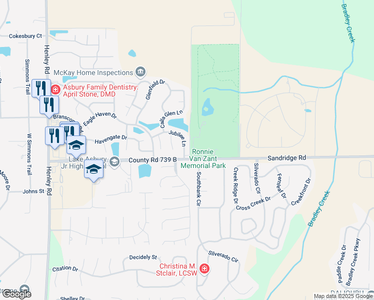 map of restaurants, bars, coffee shops, grocery stores, and more near 2932 Jubilee Lane in Green Cove Springs