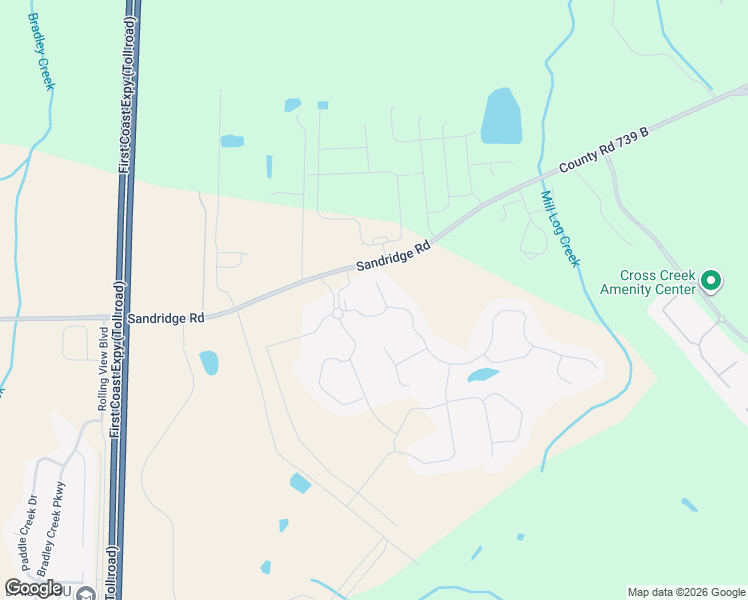 map of restaurants, bars, coffee shops, grocery stores, and more near 2429 Sandridge Road in Green Cove Springs