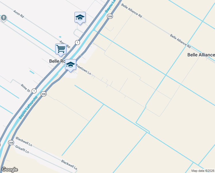 map of restaurants, bars, coffee shops, grocery stores, and more near 170 Freetown Lane in Belle Rose