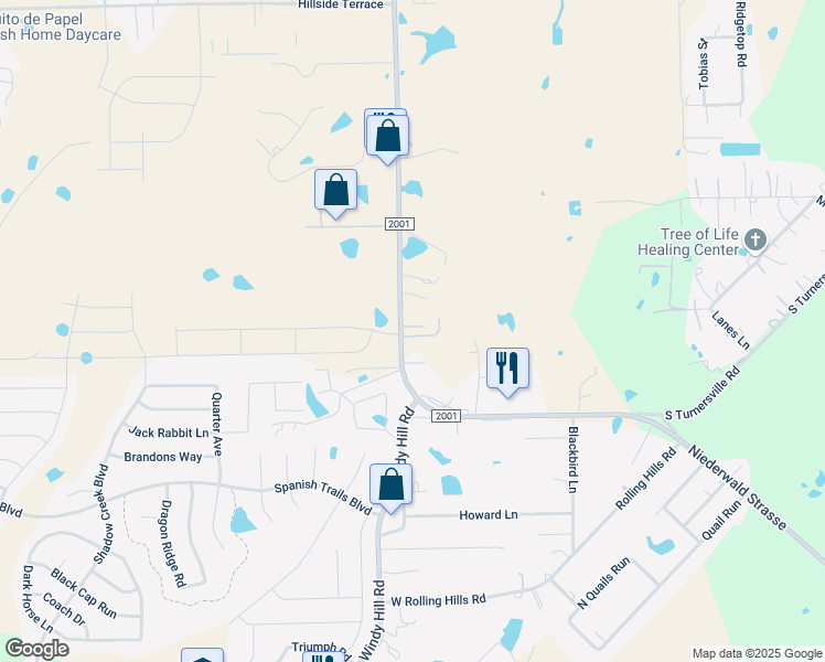 map of restaurants, bars, coffee shops, grocery stores, and more near 5237 Farm to Market Road 2001 in Buda