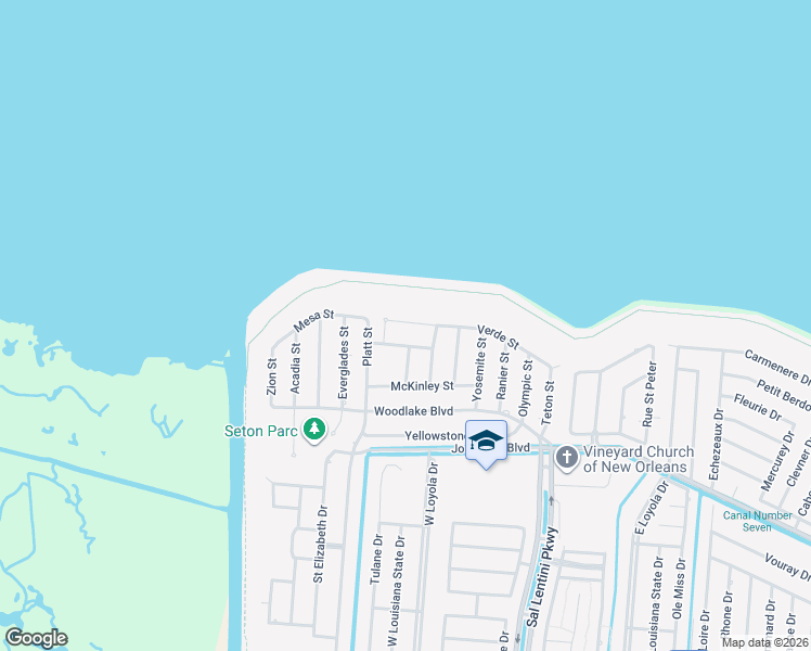 map of restaurants, bars, coffee shops, grocery stores, and more near 74 Verde Street in Kenner