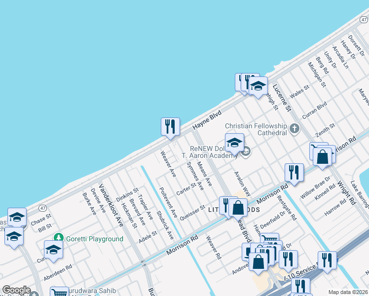 map of restaurants, bars, coffee shops, grocery stores, and more near 7861 Symmes Avenue in New Orleans