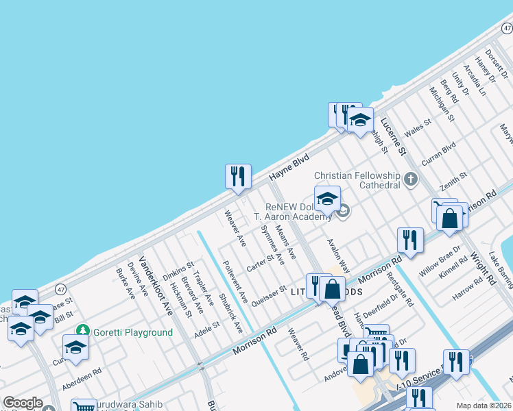 map of restaurants, bars, coffee shops, grocery stores, and more near 7861 Symmes Avenue in New Orleans