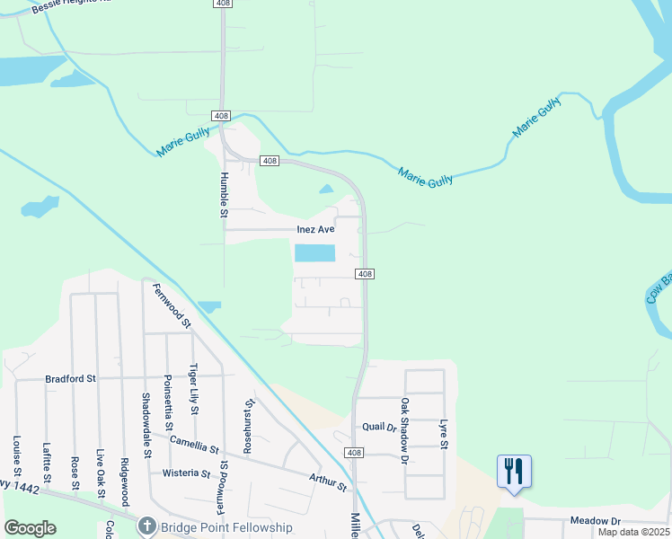 map of restaurants, bars, coffee shops, grocery stores, and more near 1024 Leblanc Street in Orange