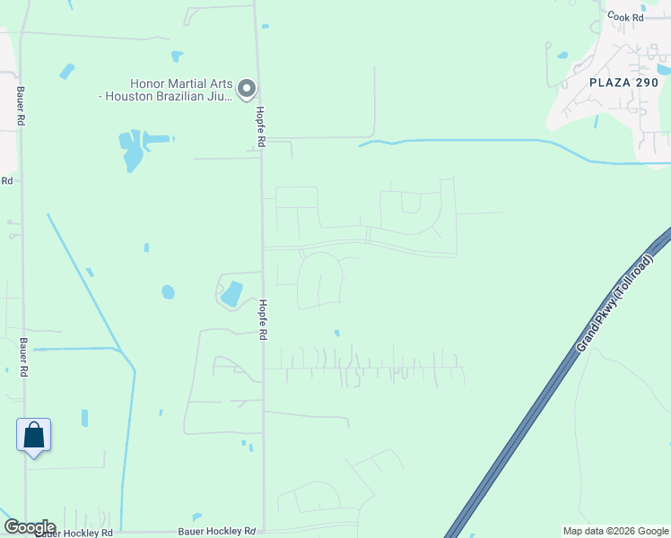 map of restaurants, bars, coffee shops, grocery stores, and more near 18918 Hopfe Road in Hockley