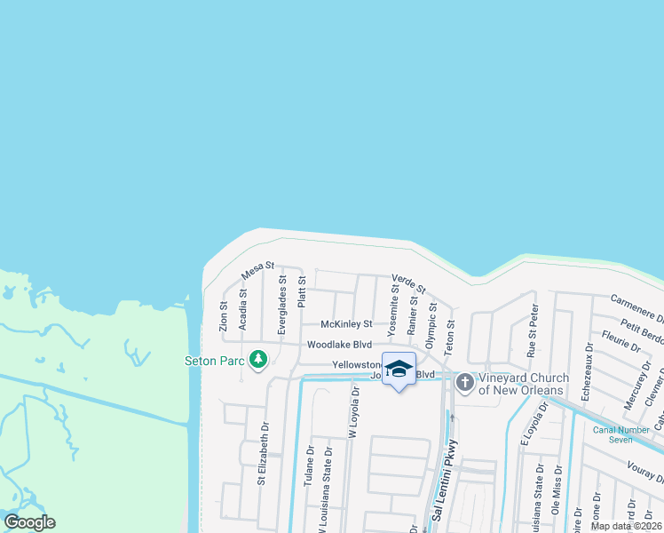 map of restaurants, bars, coffee shops, grocery stores, and more near 74 Verde Street in Kenner