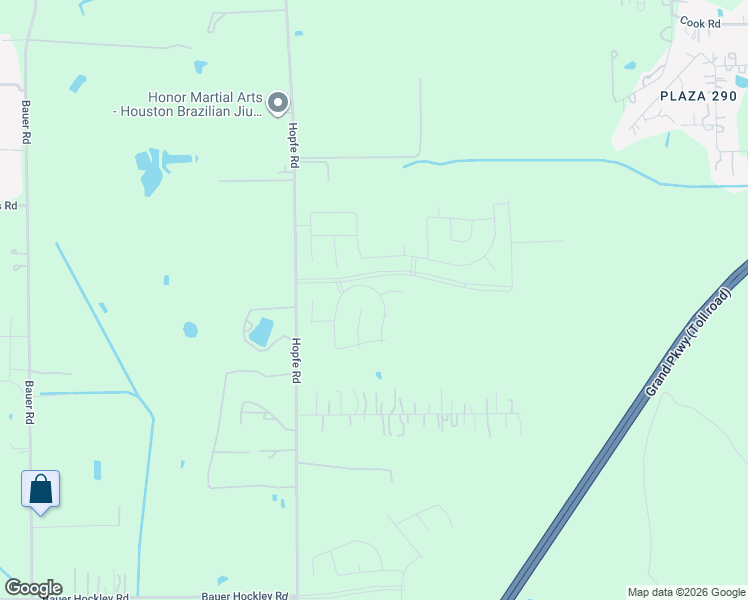 map of restaurants, bars, coffee shops, grocery stores, and more near 18918 Hopfe Road in Hockley
