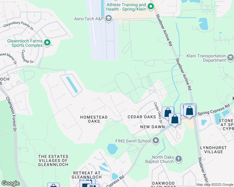 map of restaurants, bars, coffee shops, grocery stores, and more near 18930 Valka Road in Spring