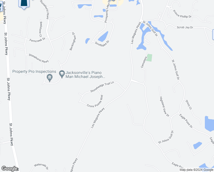 map of restaurants, bars, coffee shops, grocery stores, and more near 1165 Stonehedge Trail Lane in St. Augustine