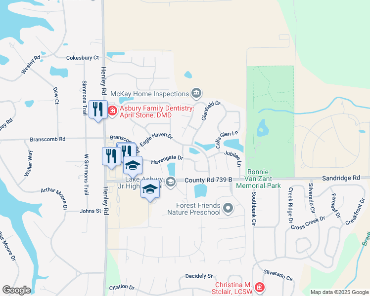 map of restaurants, bars, coffee shops, grocery stores, and more near 3024 Havengate Drive in Green Cove Springs