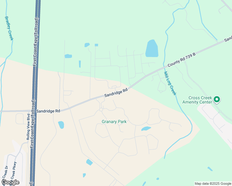 map of restaurants, bars, coffee shops, grocery stores, and more near 2384 County Road 739 B in Green Cove Springs