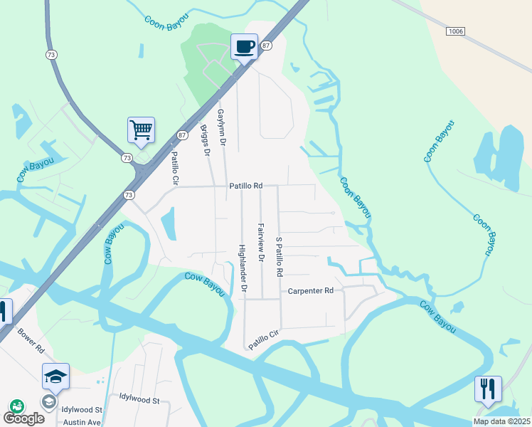 map of restaurants, bars, coffee shops, grocery stores, and more near 5239 Fairview Drive in Orange