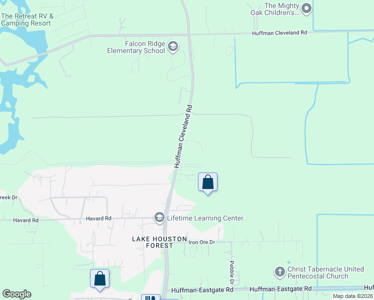 map of restaurants, bars, coffee shops, grocery stores, and more near 26030 Farm to Market 2100 in Huffman