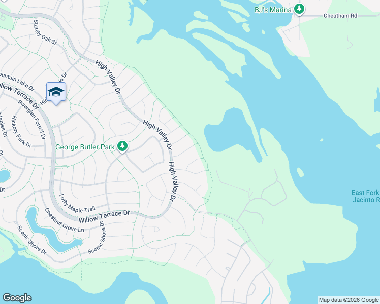 map of restaurants, bars, coffee shops, grocery stores, and more near 6123 Lark Valley Court in Houston