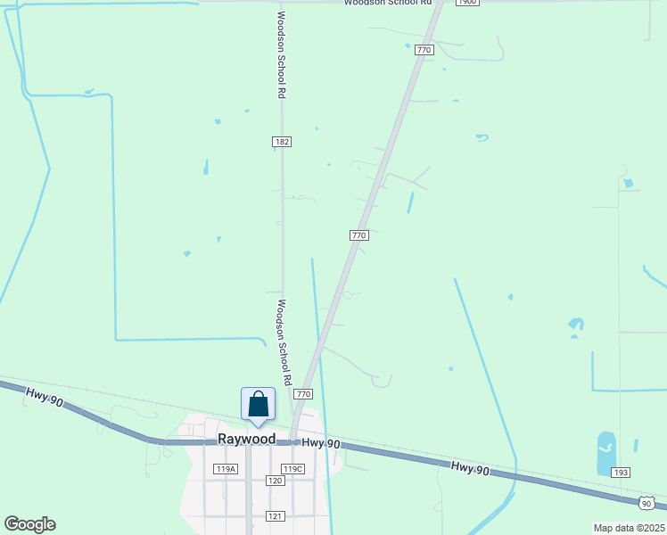 map of restaurants, bars, coffee shops, grocery stores, and more near 539 Farm to Market Road 770 in Liberty